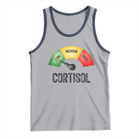 Funny Low Cortisol Stress Meter Tank Top Low Medium High Anxiety Humor