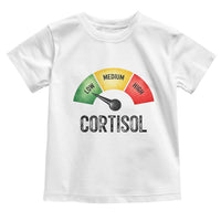Funny Low Cortisol Stress Meter Toddler T Shirt Low Medium High Anxiety Humor