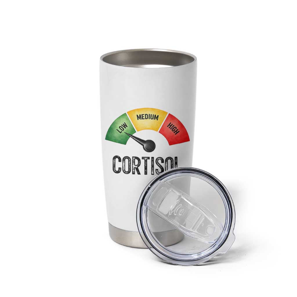 Funny Low Cortisol Stress Meter Tumbler Cup Low Medium High Anxiety Humor