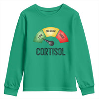 Funny Low Cortisol Stress Meter Youth Sweatshirt Low Medium High Anxiety Humor