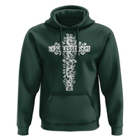 Blessed Floral Cross Christian Graphic Hoodie Faith Inspired Minimalist Scripture