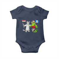 Egypt and Guatemala Friendship Heritage Pride Baby Onesie Cute Cat and Quetzal Holding Flag