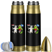 Egypt and Guatemala Friendship Heritage Pride Bullet Tumbler Cute Cat and Quetzal Holding Flag