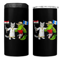 Egypt and Guatemala Friendship Heritage Pride 4 in 1 Can Cooler Tumbler Cute Cat and Quetzal Holding Flag