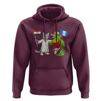 Egypt and Guatemala Friendship Heritage Pride Hoodie Cute Cat and Quetzal Holding Flag