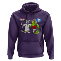 Egypt and Guatemala Friendship Heritage Pride Hoodie Cute Cat and Quetzal Holding Flag