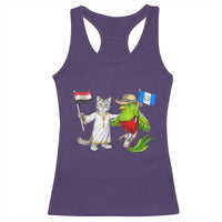 Egypt and Guatemala Friendship Heritage Pride Racerback Tank Top Cute Cat and Quetzal Holding Flag