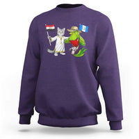 Egypt and Guatemala Friendship Heritage Pride Sweatshirt Cute Cat and Quetzal Holding Flag