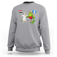 Egypt and Guatemala Friendship Heritage Pride Sweatshirt Cute Cat and Quetzal Holding Flag
