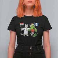 Egypt and Guatemala Friendship Heritage Pride T Shirt For Women Cute Cat and Quetzal Holding Flag