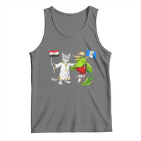 Egypt and Guatemala Friendship Heritage Pride Tank Top Cute Cat and Quetzal Holding Flag