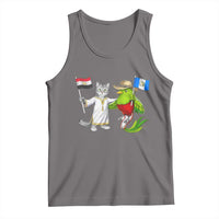 Egypt and Guatemala Friendship Heritage Pride Tank Top Cute Cat and Quetzal Holding Flag