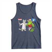 Egypt and Guatemala Friendship Heritage Pride Tank Top Cute Cat and Quetzal Holding Flag
