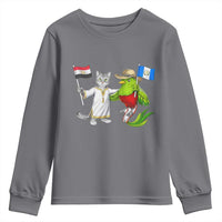 Egypt and Guatemala Friendship Heritage Pride Youth Sweatshirt Cute Cat and Quetzal Holding Flag