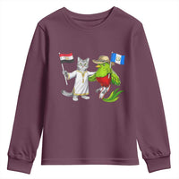 Egypt and Guatemala Friendship Heritage Pride Youth Sweatshirt Cute Cat and Quetzal Holding Flag
