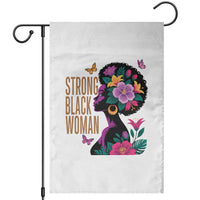 Strong Black Woman Floral Afro Garden Flag Empowering Black Queen Pride Celebrating Melanin and Strength