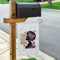 Strong Black Woman Floral Afro Garden Flag Empowering Black Queen Pride Celebrating Melanin and Strength