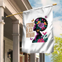 Strong Black Woman Floral Afro Garden Flag Empowering Black Queen Pride Celebrating Melanin and Strength