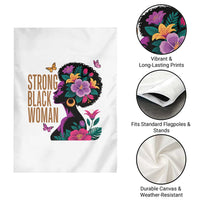 Strong Black Woman Floral Afro Garden Flag Empowering Black Queen Pride Celebrating Melanin and Strength