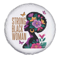 Strong Black Woman Floral Afro Spare Tire Cover Empowering Black Queen Pride Celebrating Melanin and Strength