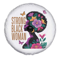 Strong Black Woman Floral Afro Spare Tire Cover Empowering Black Queen Pride Celebrating Melanin and Strength
