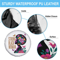 Strong Black Woman Floral Afro Spare Tire Cover Empowering Black Queen Pride Celebrating Melanin and Strength