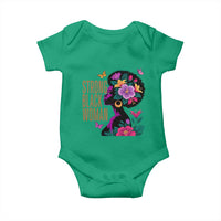 Strong Black Woman Floral Afro Baby Onesie Empowering Black Queen Pride Celebrating Melanin and Strength