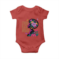 Strong Black Woman Floral Afro Baby Onesie Empowering Black Queen Pride Celebrating Melanin and Strength