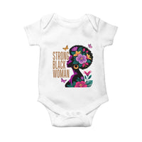 Strong Black Woman Floral Afro Baby Onesie Empowering Black Queen Pride Celebrating Melanin and Strength