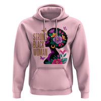 Strong Black Woman Floral Afro Hoodie Empowering Black Queen Pride Celebrating Melanin and Strength