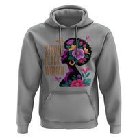 Strong Black Woman Floral Afro Hoodie Empowering Black Queen Pride Celebrating Melanin and Strength