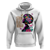 Strong Black Woman Floral Afro Hoodie Empowering Black Queen Pride Celebrating Melanin and Strength