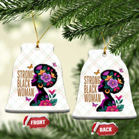 Strong Black Woman Floral Afro Ceramic Ornament Empowering Black Queen Pride Celebrating Melanin and Strength