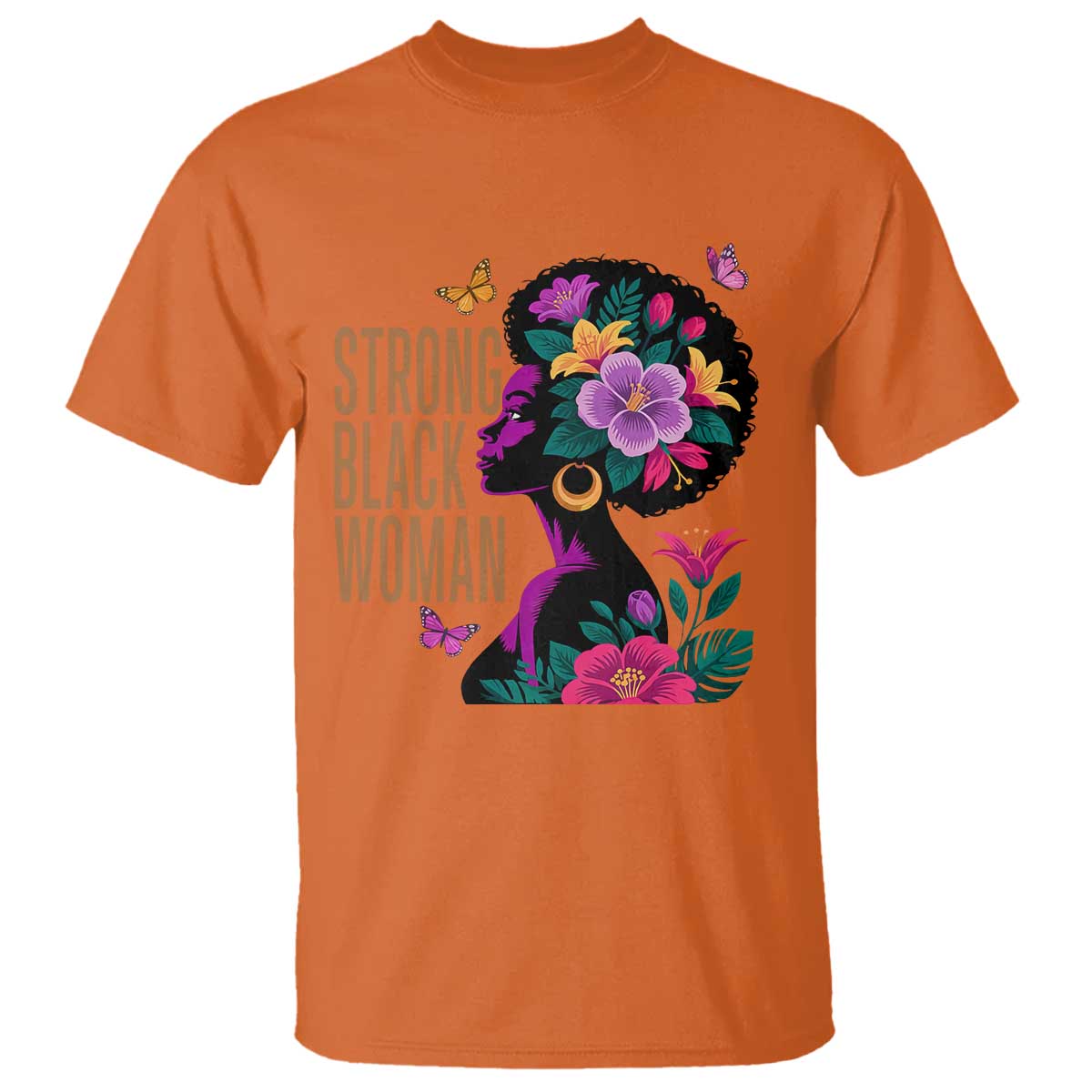 Strong Black Woman Floral Afro T Shirt Empowering Black Queen Pride Celebrating Melanin and Strength