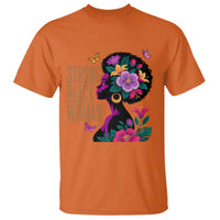Strong Black Woman Floral Afro T Shirt Empowering Black Queen Pride Celebrating Melanin and Strength