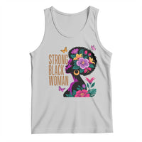 Strong Black Woman Floral Afro Tank Top Empowering Black Queen Pride Celebrating Melanin and Strength