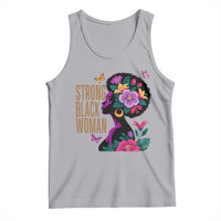 Strong Black Woman Floral Afro Tank Top Empowering Black Queen Pride Celebrating Melanin and Strength