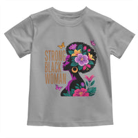 Strong Black Woman Floral Afro Toddler T Shirt Empowering Black Queen Pride Celebrating Melanin and Strength
