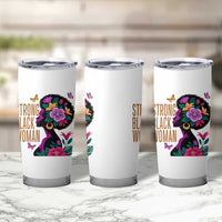 Strong Black Woman Floral Afro Tumbler Cup Empowering Black Queen Pride Celebrating Melanin and Strength