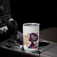 Strong Black Woman Floral Afro Tumbler Cup Empowering Black Queen Pride Celebrating Melanin and Strength