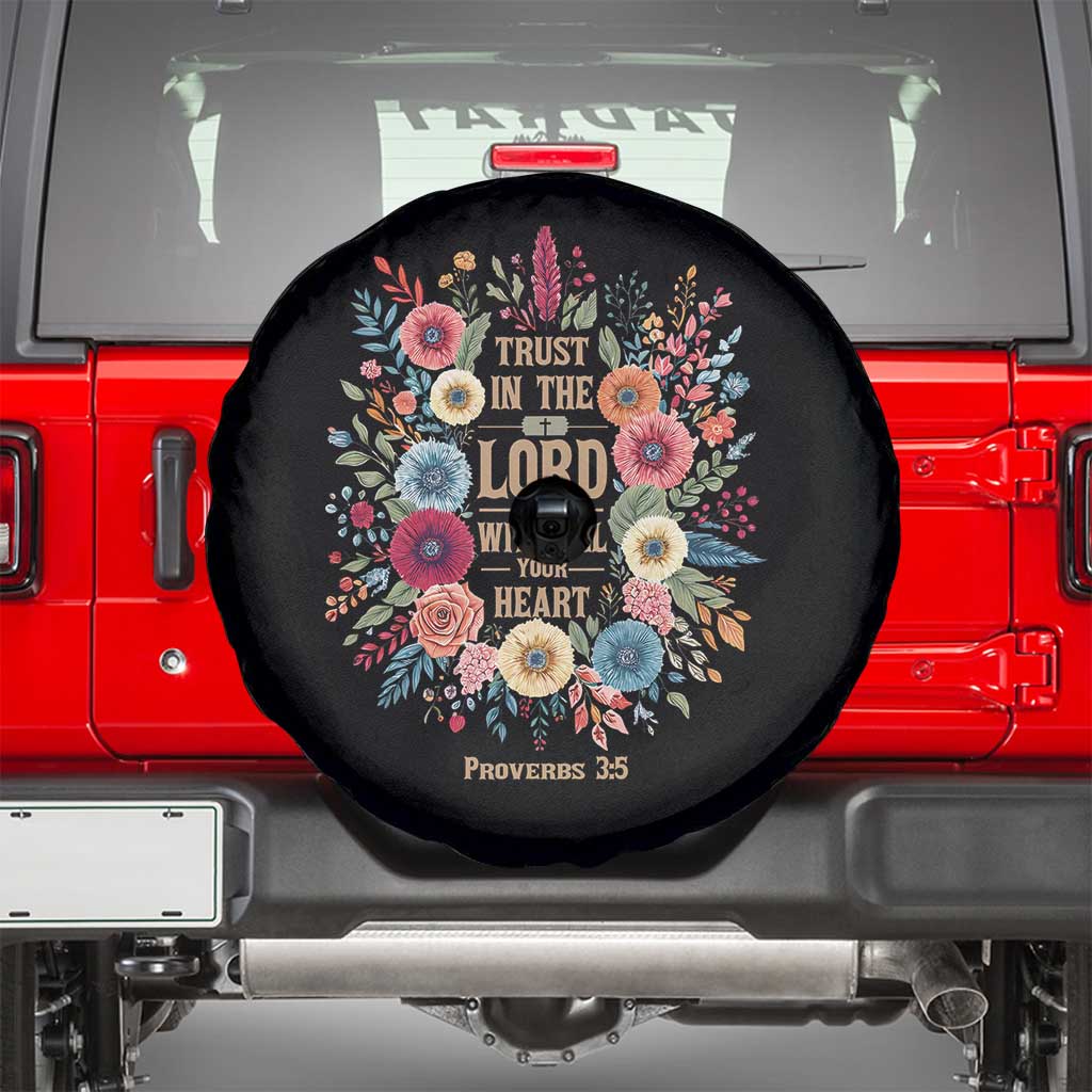 Trust in the Lord Proverbs 3:5 Floral Christian Spare Tire Cover Inspirational Bible Verse