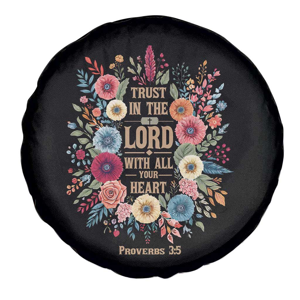 Trust in the Lord Proverbs 3:5 Floral Christian Spare Tire Cover Inspirational Bible Verse