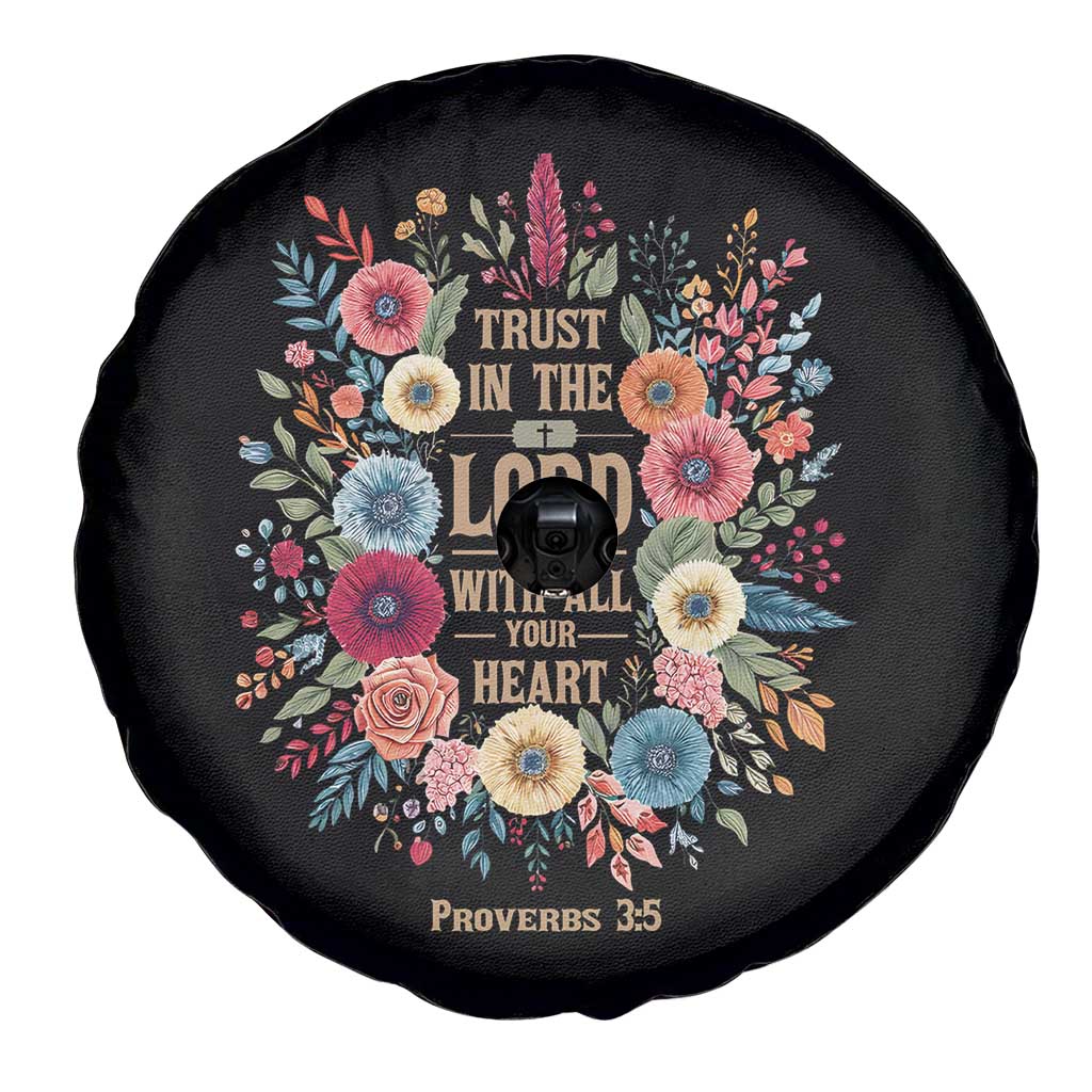 Trust in the Lord Proverbs 3:5 Floral Christian Spare Tire Cover Inspirational Bible Verse
