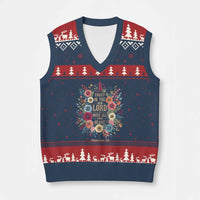 Trust in the Lord Proverbs 3:5 Floral Christian V-Neck Knit Sweater Vest Inspirational Bible Verse