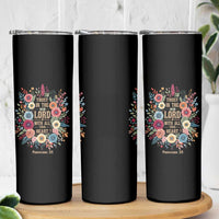Trust in the Lord Proverbs 3:5 Floral Christian Skinny Tumbler Inspirational Bible Verse