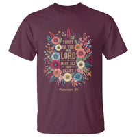 Trust in the Lord Proverbs 3:5 Floral Christian T Shirt Inspirational Bible Verse