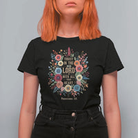 Trust in the Lord Proverbs 3:5 Floral Christian T Shirt For Women Inspirational Bible Verse