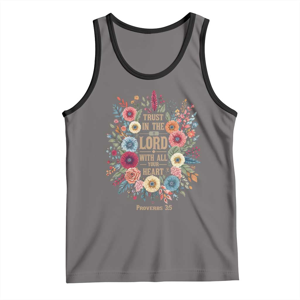 Trust in the Lord Proverbs 3:5 Floral Christian Tank Top Inspirational Bible Verse