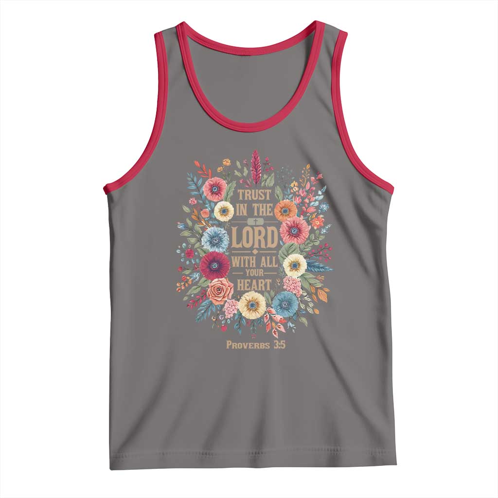 Trust in the Lord Proverbs 3:5 Floral Christian Tank Top Inspirational Bible Verse