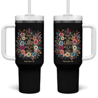 Trust in the Lord Proverbs 3:5 Floral Christian Tumbler With Handle Inspirational Bible Verse